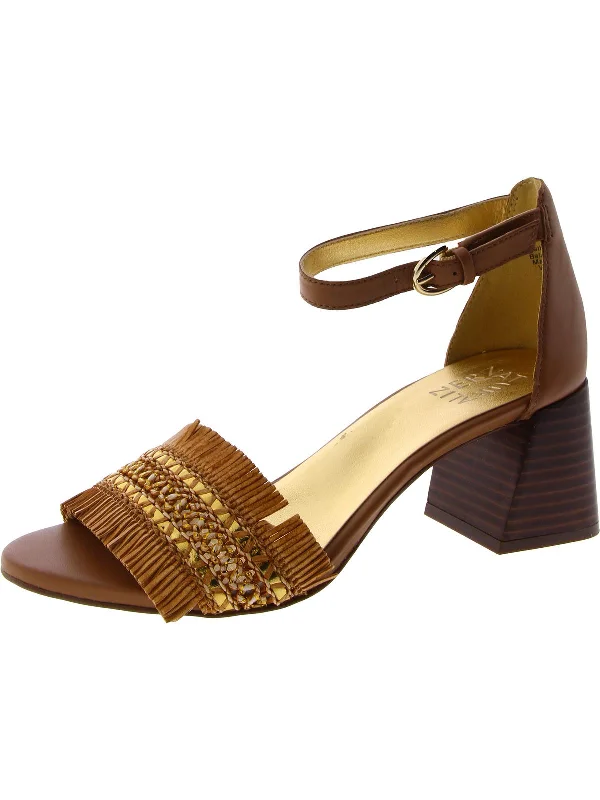 Lightweight Women's Mesh - Paneled Sandals in Yellow for BreathabilityVERA-VACAY Womens Leather Ankle Strap Block Heel