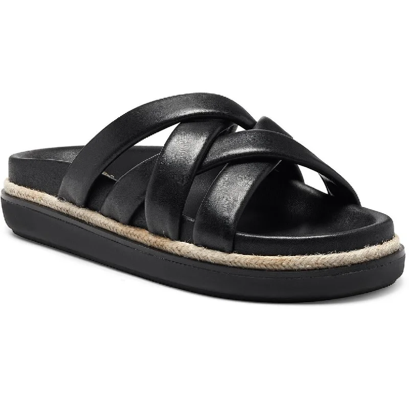 Women's Cork - Soled Espadrille Sandals with a Rope - Trimmed Upper in Navy for a Summer VibeVince Camuto Womens Chavelle Leather Slides Footbed Sandals