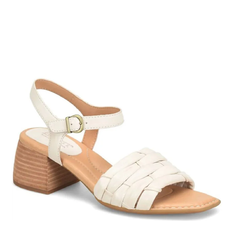 Women's Ankle - Strap Sandals with a Block Heel in Red for a Sophisticated StyleWomen Shonie Sandal In White