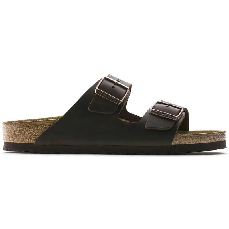 Women's Leather - Strapped Sandals with a Braided Detail in Brown for a Rustic AppealWomens Arizona Oiled Leather Habana