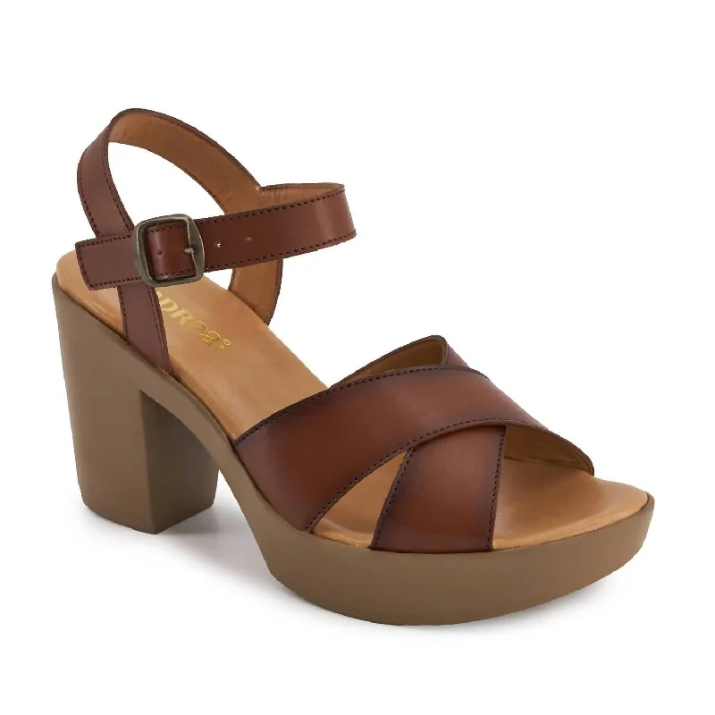 Sustainable Women's Recycled Material Sandals in Beige for Eco - Conscious ShoppersWomen's Comfort Classic Heel Ankle Strap Sandals In Brown