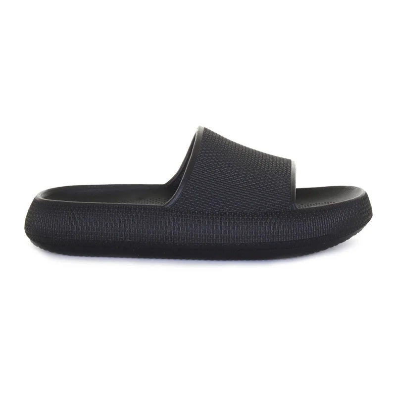 Shock - Absorbing Women's Sandals with a Soft Insole in Black for Active LifestylesWomens Easy Peasy One Band Slide