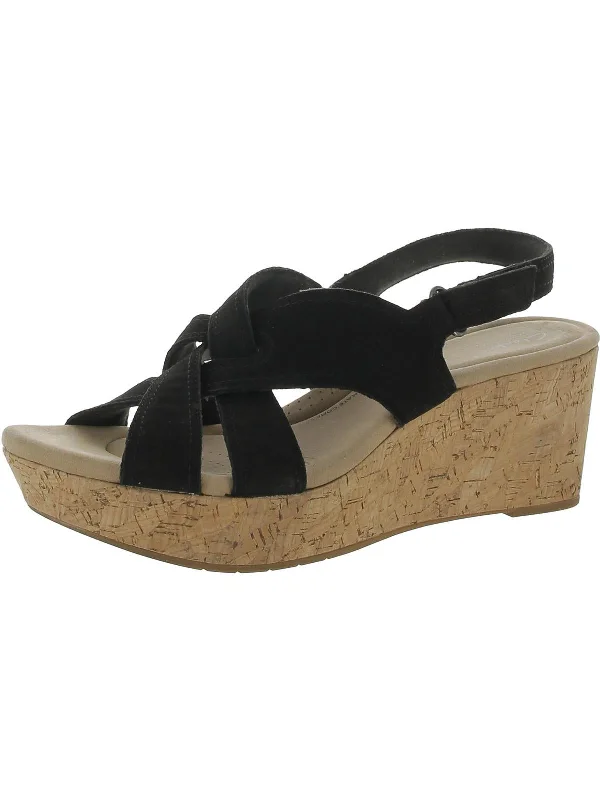 Women's Leather - Strapped Sandals with a Braided Detail in Brown for a Rustic AppealWomens Faux Suede Platform Sandals