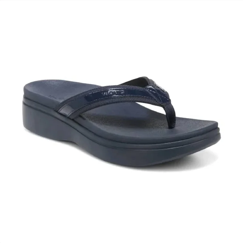 Elastic - Strap Women's Sandals with a Padded Toe in Teal for Easy On - and - OffWomen's High Tide Ii Platform Sandal - Wide Width In Navy Patent