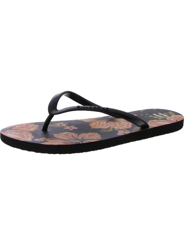 Shock - Absorbing Women's Sandals with a Soft Insole in Black for Active LifestylesWomens Thong Flat Flip-Flops