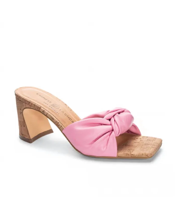 Sustainable Women's Recycled Material Sandals in Beige for Eco - Conscious ShoppersWomen's Yvonna Heeled Sandal In Pink