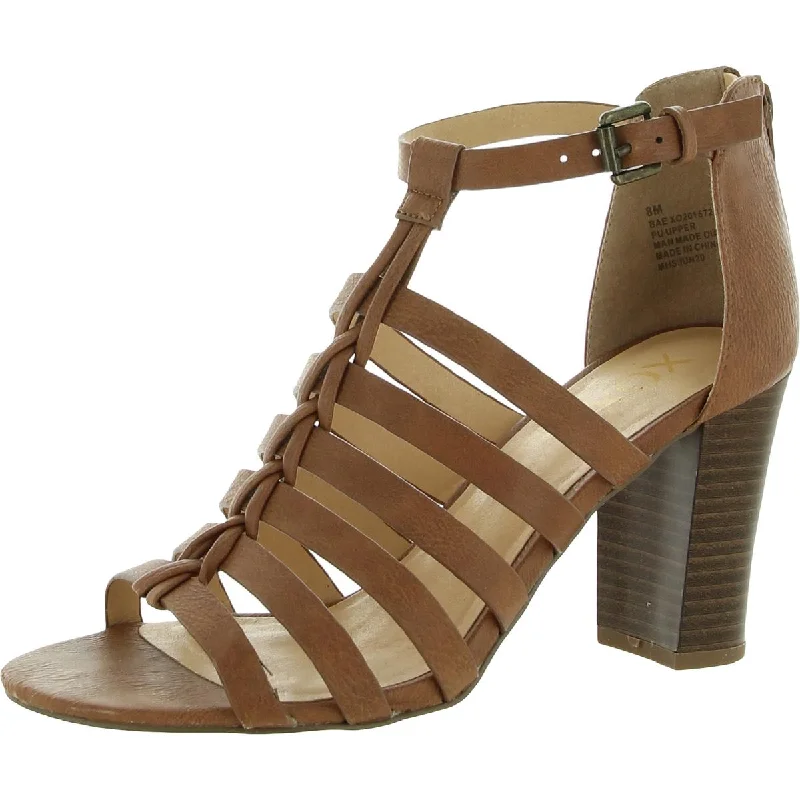 Women's Leather - Strapped Sandals with a Braided Detail in Brown for a Rustic AppealXOXO Womens Bae Faux Leather Heels