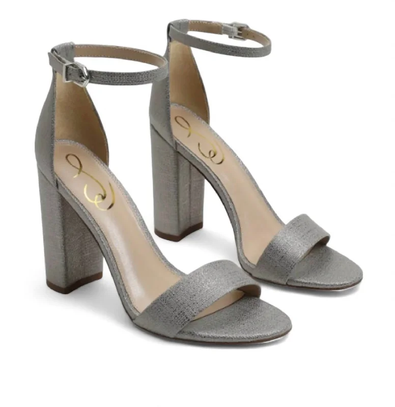 Women's Sandals with a Floral - Printed Upper in Pink for a Feminine Spring LookYaro Block Heel Sandal In Pewter