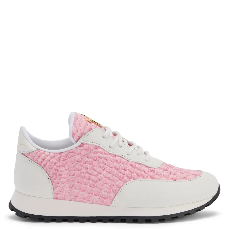 Knit Upper Women's Running Shoes in Pink with Reflective Stripes for Night RunsGiuseppe Zanotti Jimi Running